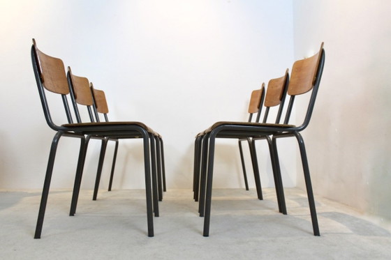 Dutch Design Industrial Plywood Chairs, Dining chairs, Metal, Industrieel (photo 7 of 10)