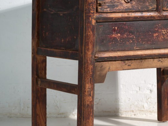 Consolle cinese antica con tre cassetti e patina scura – Cina, circa 1900 – Console (photo 21 of 40)