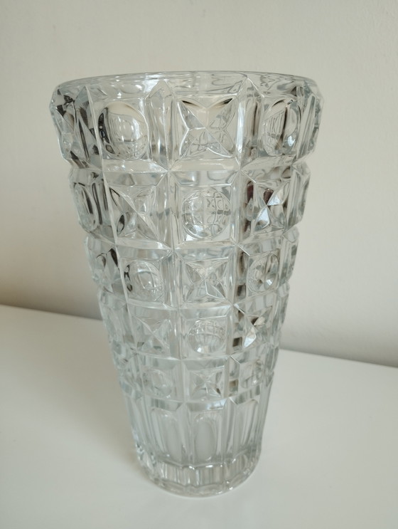 Image 1 of Vase Glas OXO Tschechoslowakei
