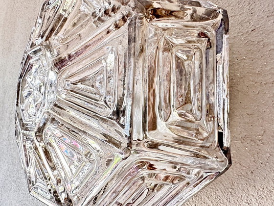 Image 1 of Vintage pair of Wila textured glass wall lamps