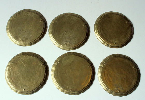 Image 1 of 6 posavasos de latón de diseño de los años 60 - Collini