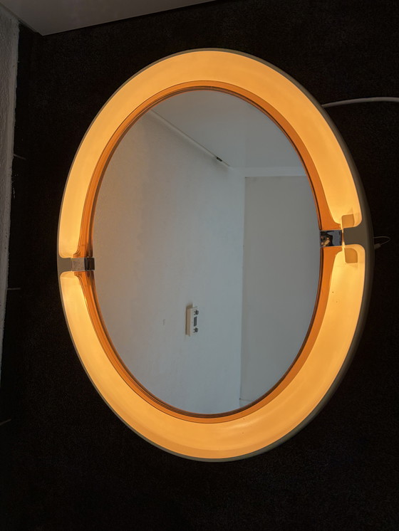 Image 1 of Allibert ovale verlichte spiegel 1970’s
