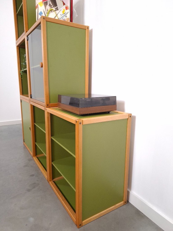 Design Flötotto Profilsystem Mobile modulare – 6 parti – Faggio verde, mobile LP, mobile 3 – Credenze alte (photo 18 of 24)
