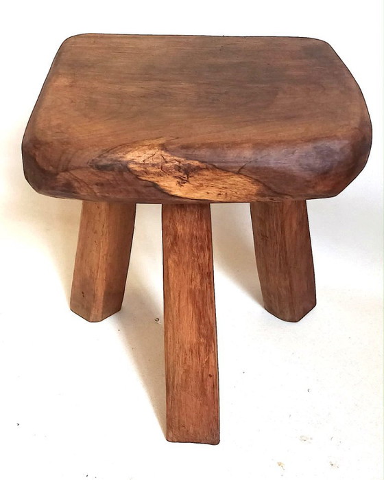 Image 1 of Brutalistischer Dreibeinhocker, 1960er Jahre