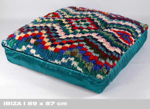 Coussin de sol berbère marocain Pouf, pièce unique, fait main