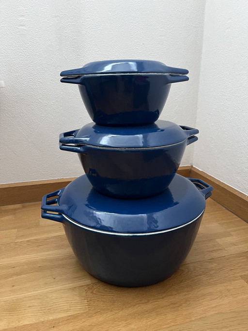 Pots Copco bleus vintage