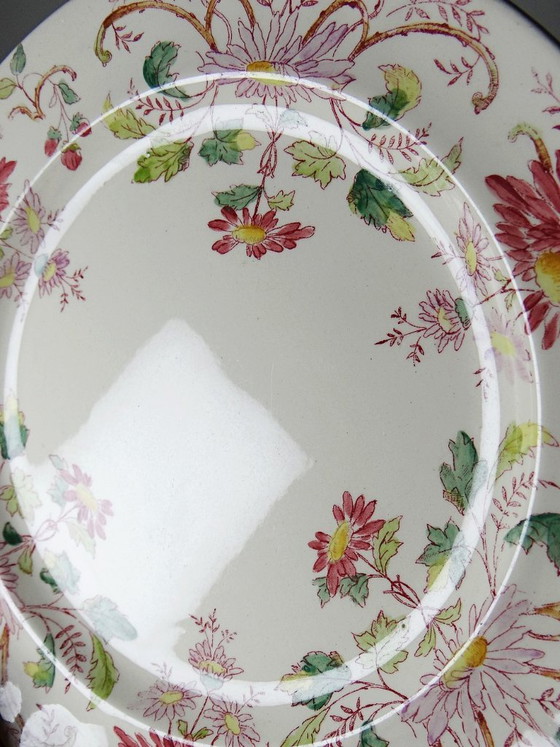 Image 1 of 4 antike Longchamp Daisy Dessertteller aus polychromem Steingut
