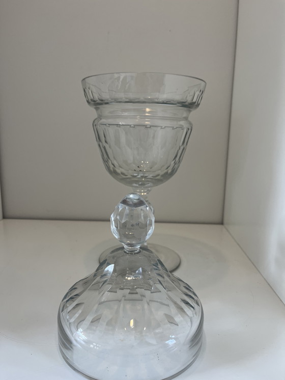 Image 1 of Dos hermosos frascos de jengibre de cristal antiguos.