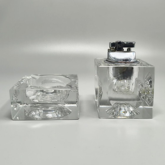 Image 1 of Raucher-Set aus italienischem Kristallglas aus den 1970er Jahren von Antonio Imperatore.