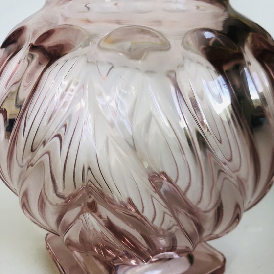 Image 1 of Vaso in vetro Rosaline in stile Art Déco di Rudolf Schrötter per Inwald