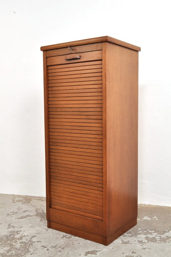 Image 1 of Vintage eiken roldeurkast / archiefkast