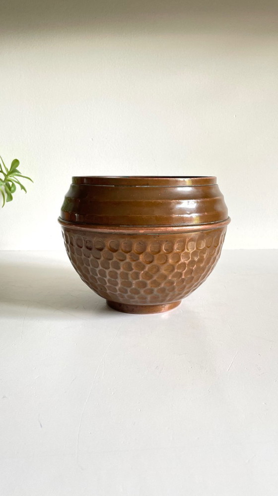 Image 1 of CACHE-POT di VILLEDIEU Francia Rame patinato d'epoca