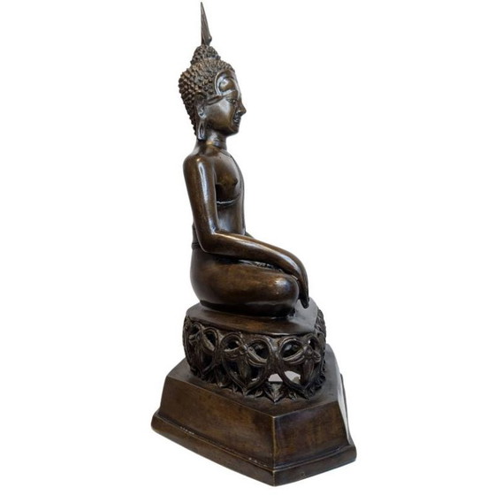 Antique Thai Bronze Buddha in Bhumisparsha Mudra – 119 – Sculpture (photo 2 of 9)