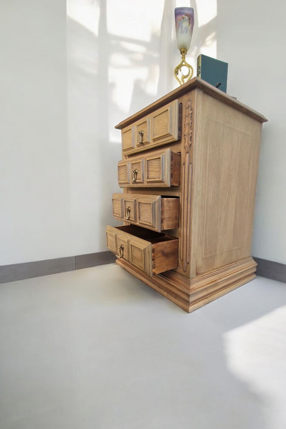 Image 1 of Bijzettafel van eiken- en grenenhout - Midden 20e eeuw