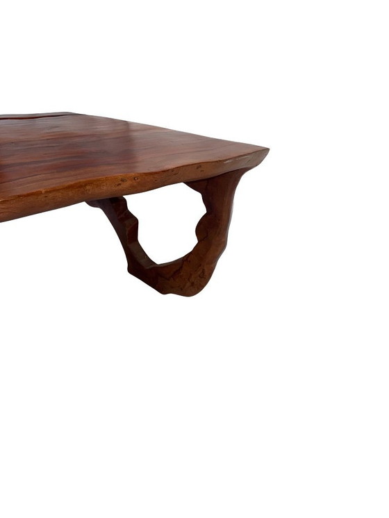 Image 1 of Tree trunk style design table – solid mahogany wood from one piece