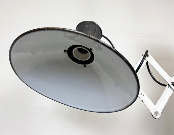 Image 1 of Lampada da parete industriale a forbice in smalto nero, anni '50