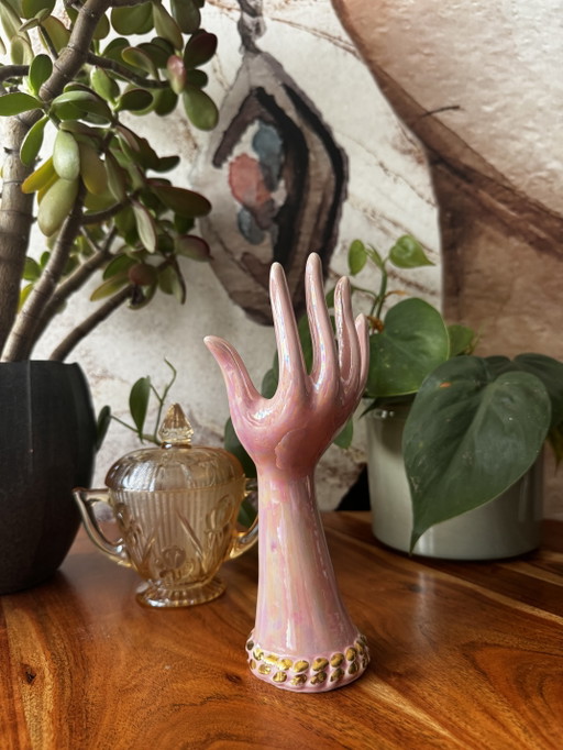 Jarrón escultural vintage con asa - Aprox. años 50/60 – decoratieve objecten, Porcelain