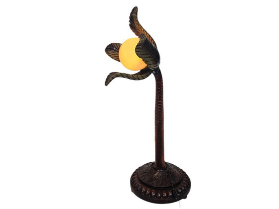 Image 1 of Lámpara de palmera de mediados de siglo, madera, Italia, años 50