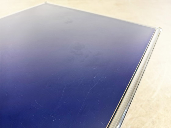 Image 1 of USM Haller coffee table Fritz Haller steel blue side table sideboard