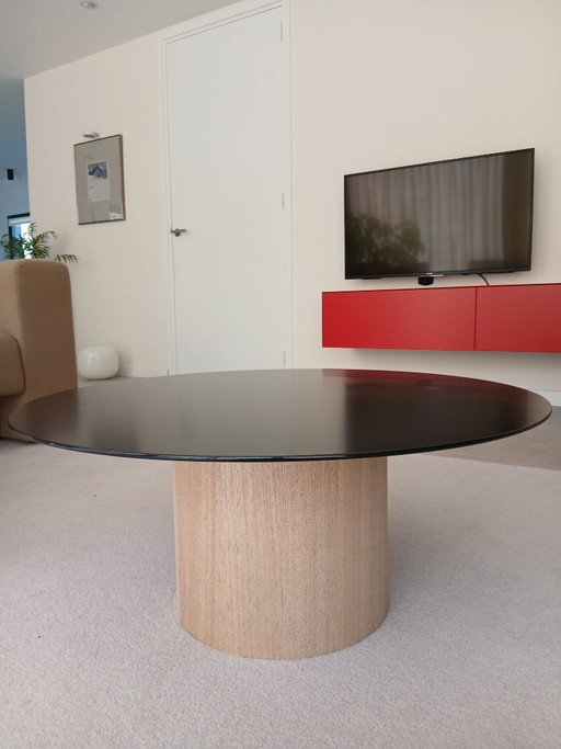Side table with frosted glass tabletop