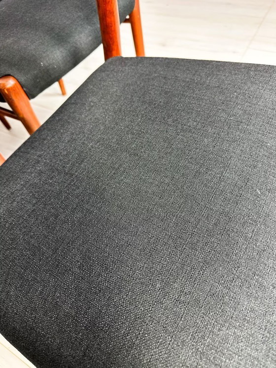 Image 1 of 6x Vintage Danish Teak Niels O. Møller Dining Chairs No. 75 50s