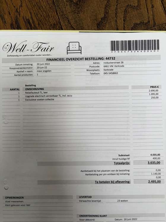 Image 1 of Sillón reclinable eléctrico de cuero - Ajustable