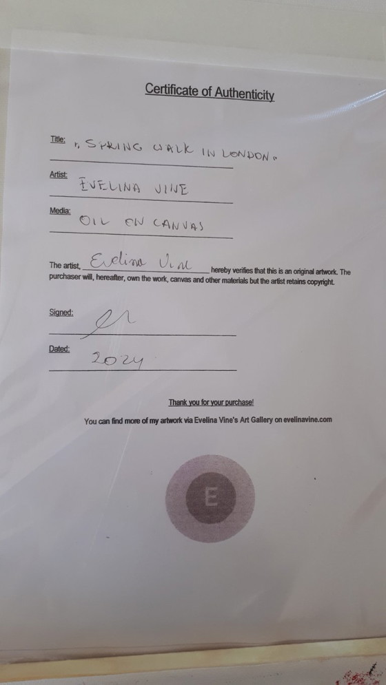 Image 1 of Evelina VINE - Paseo primaveral por Londres - Pintura del artista
