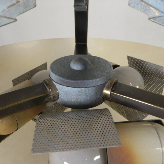 Image 1 of Lampada a sospensione in stile Art Déco con ciotola in alabastro, anni '80