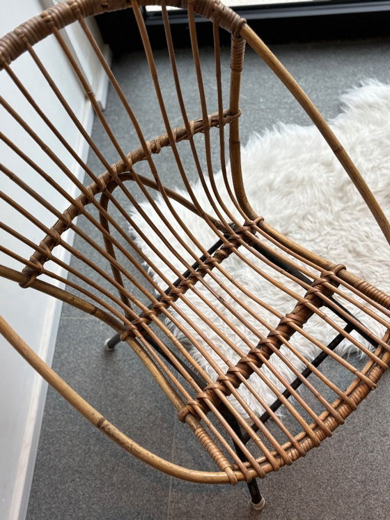 Image 1 of Vintage rattan/bamboo bucket chair armchair