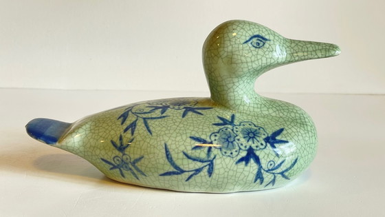 Image 1 of Anatra in ceramica blu vintage
