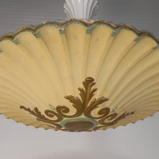 Grande lampada Art Déco in gesso, 70 cm di diametro, inizio XX secolo – Lampade a sospensione, Altro (photo 5 of 14)