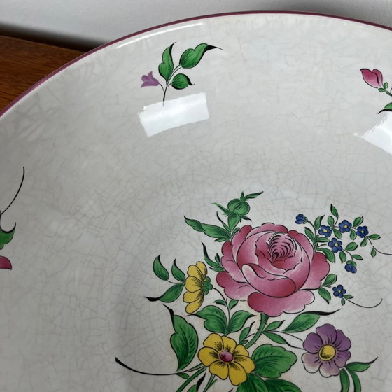 Image 1 of Set de 4 assiettes plates + 1 saladier Luneville Reverbere Yvonne