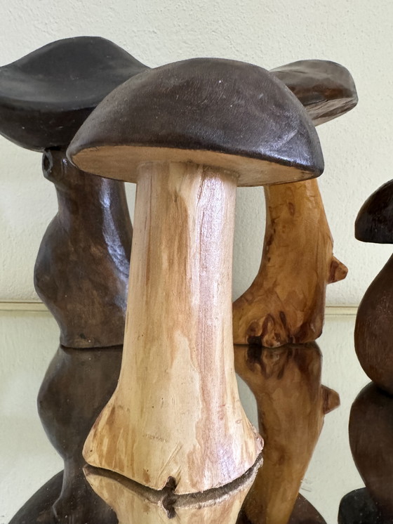 Image 1 of Decoratieve houten paddenstoelen