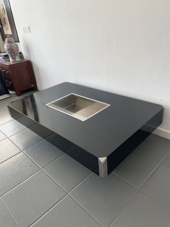 Image 1 of Tavolino Alveo laccato nero, disegnato da Willy Rizzo per Sabot, anni '70.