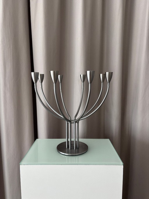 Ikea Stockholm candelabra, silver metal