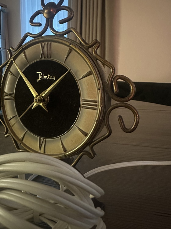 Image 1 of Horloge de table en laiton style Jacob Palmtag vintage, style moderne du milieu du siècle, années 50/60 (occasion)
