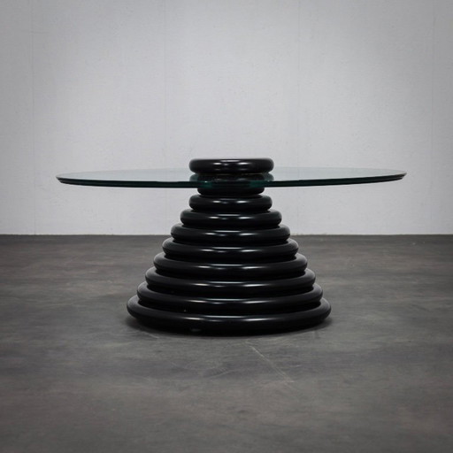 Raro tavolino scultoreo postmoderno italiano, anni '80.