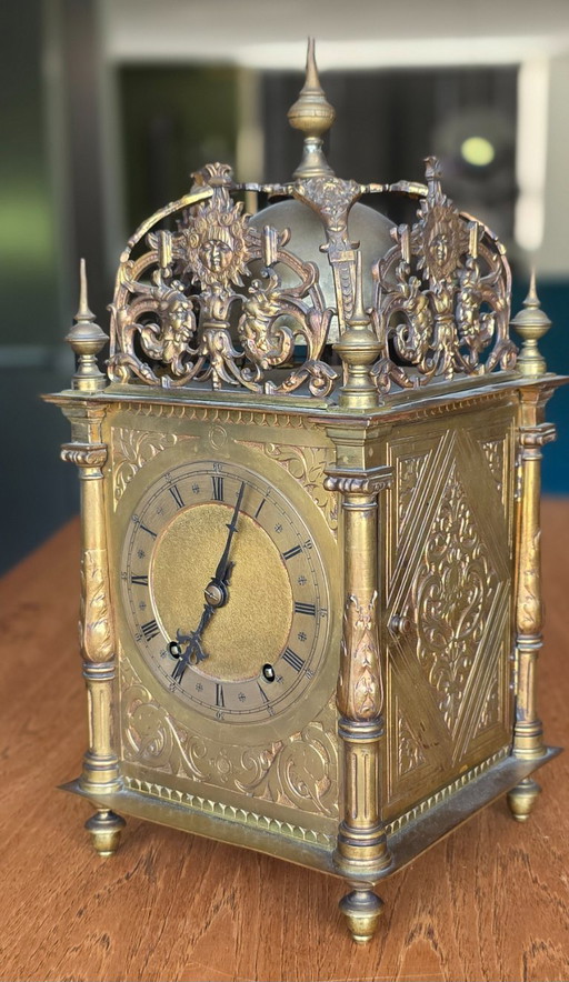 Large 47cm high antique lantern clock Winterhalder & Hofmeier