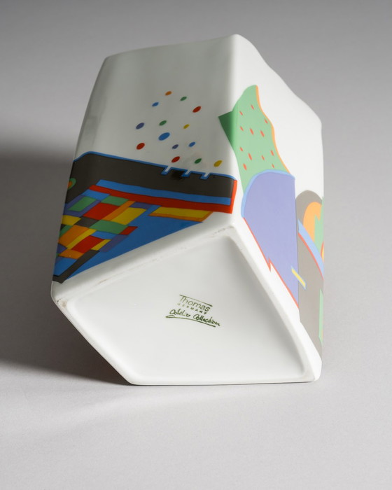 Image 1 of Rare Large Memphis‑Style Porcelain Vase by Barbara Brenner for Rosenthal, Thomas Atelier Collection, 1980s