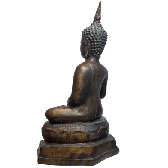 Large Antique Thai Bronze Buddha – 19th Century - 120 – Sculpture (photo 6 of 10)