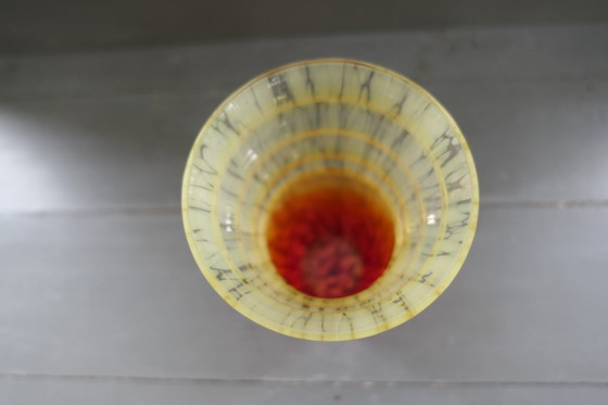 Image 1 of Art Deco Vaas Glas Met Kleurverloop