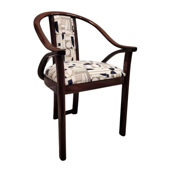Image 1 of Vintage "Euphoria Cubista" chair in lacquered wood and fabric for Misia Paris, France 1970