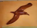 Grande uccello da parete in legno vintage, decorazione da parete con uccello da 62 cm
