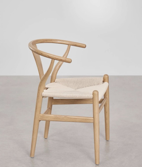 6 x Sklum eetkamerstoelen, Hout, Papier, Beige (foto 3 van 7)
