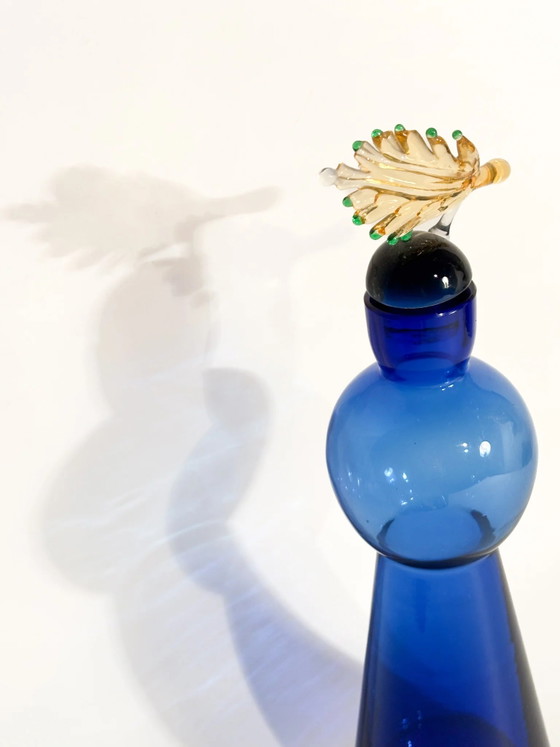 Blue Murano Glass Bottle De Majo by Yoichi Ohira, 1992 – Decorative Objects (photo 5 of 12)
