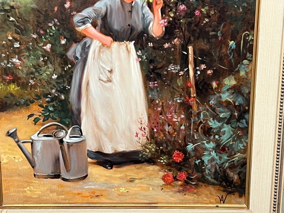 Schilderij "Meisje met bloemen". – Schilderijen & Tekeningen, Canvas (photo 4 of 6)
