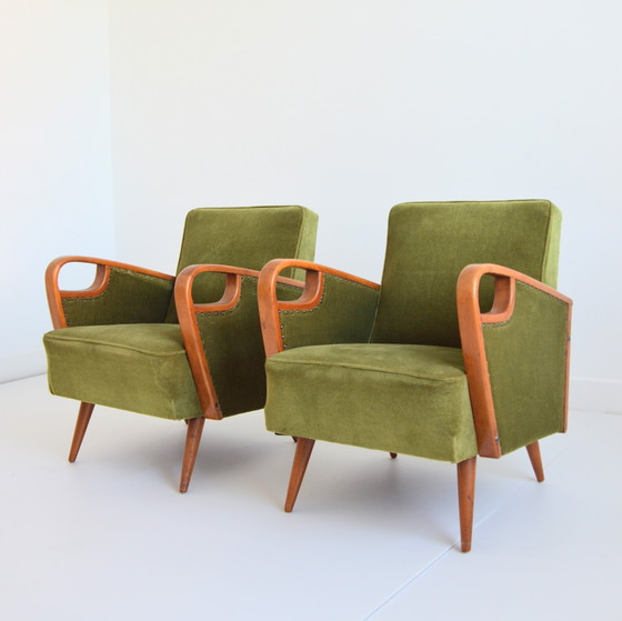 Image 1 of Pair of vintage 1950s armchairs