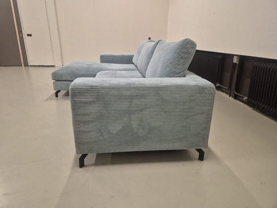 Image 1 of 30% SHOWROOM OUTLET - Corner Sofa Shadow - Aqua - Ribcord - Design