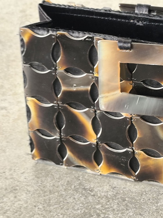 Mid-Century style geometric Lucite Clutch/handbag tortoise shell motif eyecatcher, Clutches, Plexiglass (photo 7 of 14)