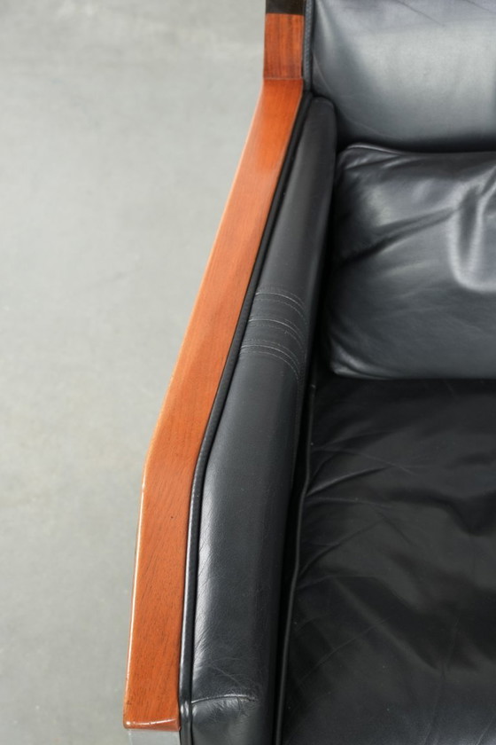 Image 1 of Schwarzer Art-déco-Ledersessel von Schuitema aus der Decoforma-Serie in gutem Zustand